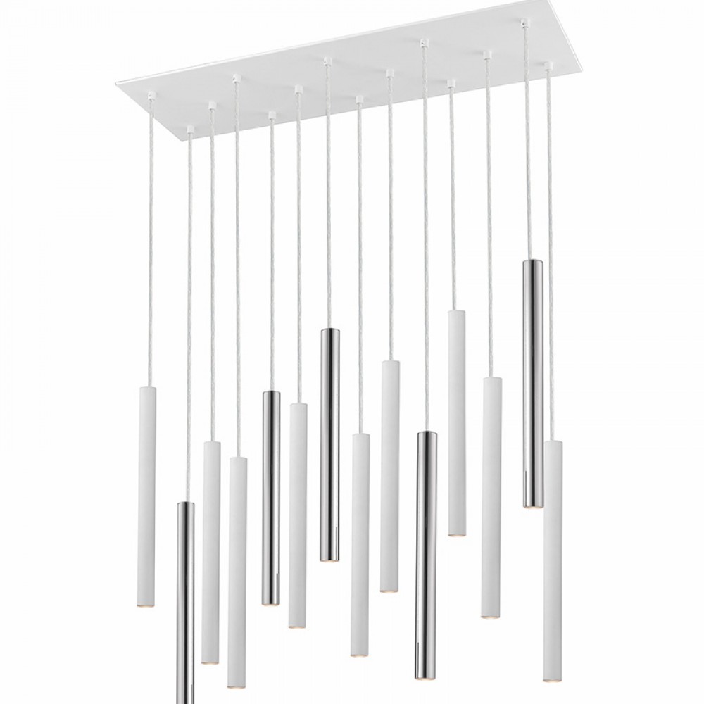 Schuller, Lamparas Varas Cromo-Blanco 14L Dim 373416D