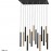 Lampara Varas Oro Negro 14Luces Dimable 373425GD