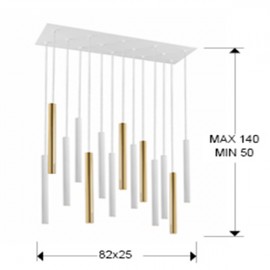 Schuller, Lampara Varas Oro Blanco 14L 373437
