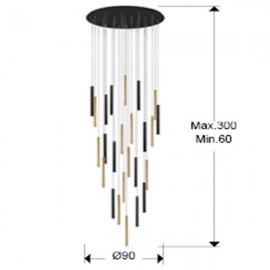Schuller, Lampara Varas Oro-Negro 25L Dim 373968D