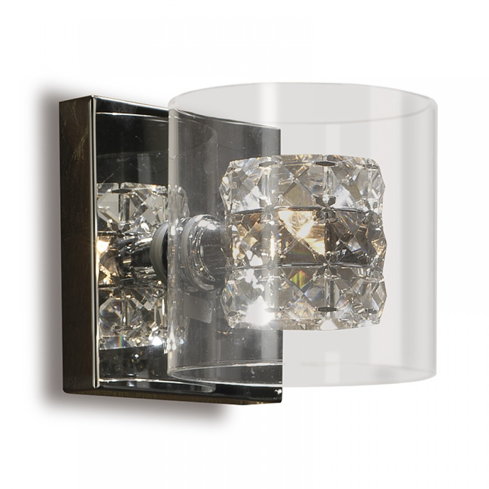 Schuller, Aplique Led Flash 1L Cromo Cristal Moldeado 391218