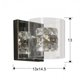 Schuller, Aplique Led Flash 1L Cromo Cristal Moldeado 391218