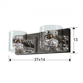 Schuller, Aplique Led Flash 2L Cromo Cristal Moldeado 391870