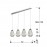 Lampara Led Taccia Cromo 4 Doble Tulipa 5W 394460