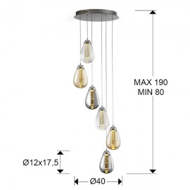 Schuller, Lampara Taccia 6 Luces Cromo 394834
