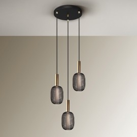 Schuller, Lampara Micron 3 Luces Oro Negro 413657