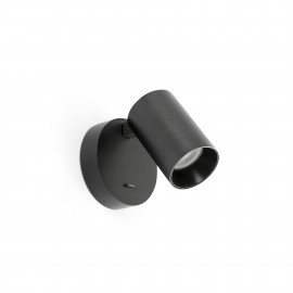 Faro Stan Aplique Negro Con Interruptor 1xgu10