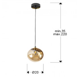 Schuller, Lampara Dark 1 Luz 20d negro-laton 439381