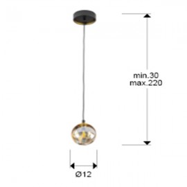 Schuller, Lampara Dark 1 Luz 12d negro-laton 439428
