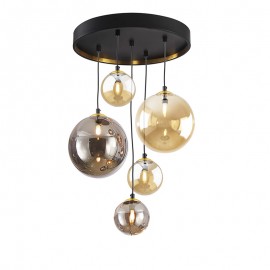 Lampara Dark 5 Luces Negro-Laton 439574