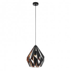 Eglo Colgante Vintage Carlton 1 Negro Cobre 49254