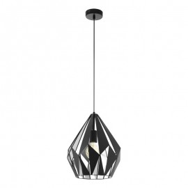 Eglo Colgante Vintage Carlton 1 Negro Plata 49255