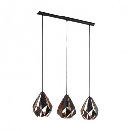 Eglo Lampara Vintage Carlton 1 Lineal Negro Cobre 49991