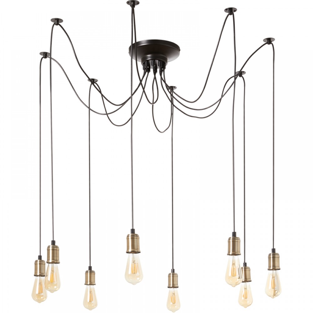 MDC iluminacion, MDC - Colgante Mildred 8Xe27 Negro-Medalla 5-2420-90-84