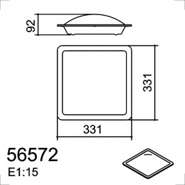 MDC iluminacion, MDC - Plafon Star 2Xe27 Cromo Brillo Aren-Opal Ip44 5-6572-30-22