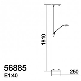 MDC iluminacion, MDC - Pie Led Con Lector 25W Koa Niquel 5-6885-35-09