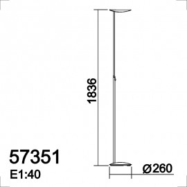 MDC iluminacion, MDC - Pie Led Moderno 30W Sione Cromo-Negro 5-7351-06-20