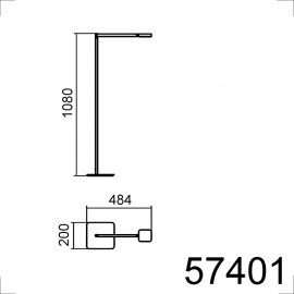 MDC iluminacion, MDC - Pie Led Lectura 6W Finess Niquel 5-7401-97-20