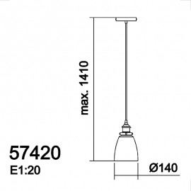 MDC iluminacion, MDC - Colgante Trento E27 Medalla-Cristal Transp. 5-7420-44-01
