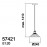 MDC - Colgante Erbe E27 60W Medalla-Cristal Transp. 5-7421-44-01