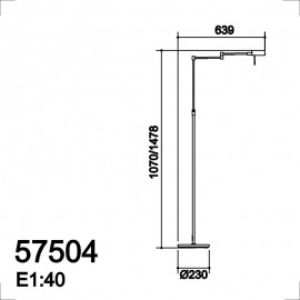MDC iluminacion, MDC - Pie Led Lectura 10W Lite Niquel 5-7504-97-20