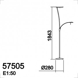 MDC iluminacion, MDC - Pie Con Lector Led Zenit Niquel 5-7505-97-20