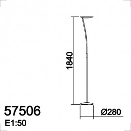MDC iluminacion, MDC - Pie Moderno Led Zenit Niquel Mate 5-7506-97-20