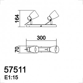 MDC iluminacion, MDC - Foco Doppia R2 G9 C.Br-Transp-Opal Ip44 5-7511-49-60