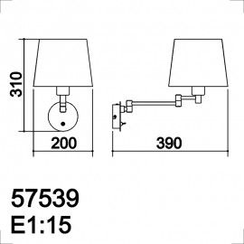 MDC iluminacion, MDC - Aplique Led Articulado Magma S Cuero 5-7539-44-67