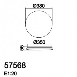 MDC iluminacion, MDC - Plafon Eros Led 36W 4000K ø38Cm Blanco-Aro Plata 5-7568-80-81