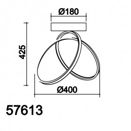 MDC iluminacion, MDC - Plafon Cercles Led 34W ø400Mm 3000K Plata 5-7613-32-02