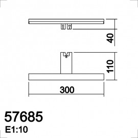 MDC iluminacion, MDC - Aplique Baño Tiwall Kit Cromo Led 8W 300Mm 3000K Ip44 5-7685-30-09