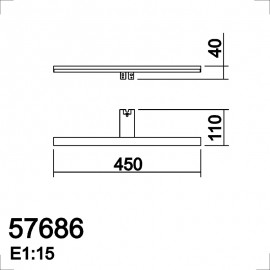 MDC iluminacion, MDC - Aplique Baño Tiwall Kit Cromo Led 12W 450Mm 4K Ip44 5-7686-30-03