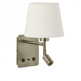 MDC iluminacion, MDC - Aplique Mailand Usb Medalla E27-Led 3W 3000K Pantalla 5-7718-43-06
