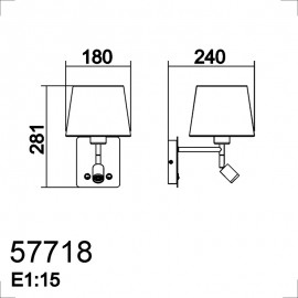 MDC iluminacion, MDC - Aplique Mailand Usb Medalla E27-Led 3W 3000K Pantalla 5-7718-43-06