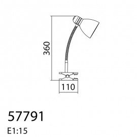MDC iluminacion, MDC - Pinza Flexo Aine Clip Plata E27 5-7791-32-01