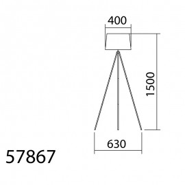 MDC iluminacion, MDC - Pie Tripode Blanco Mate E27-Pantalla Ivory 5-7867-81-04