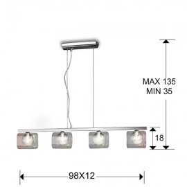 Schuller, Lampara Led Eclipse Cromo 4 Tulipas 506514