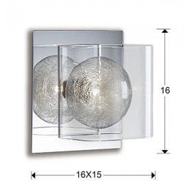 Schuller, Aplique Led Eclipse 1L Cromo Cristal Moldeado 506847