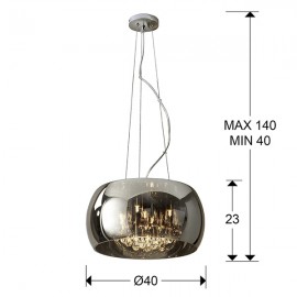 Schuller, Lampara Led Argos Cromo 5L Cristal 508718
