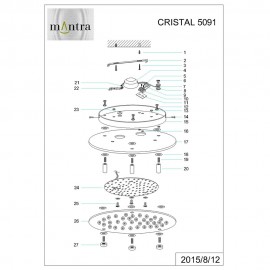 Mantra, Mantra Plafon Rendondo CRYSTAL LED 18W - 36Cm - 4000K 5091