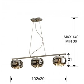 Schuller, Lampara Led Argos Cromo 3L Cristal 509213