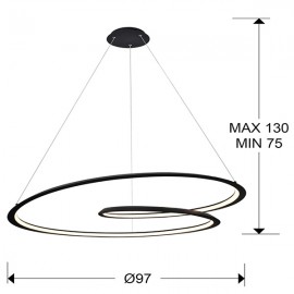 Schuller, Lampara Looping LED Negro Ø97 527644