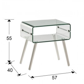 Schuller, Mesita Glass Ii Pata Blanca 552933