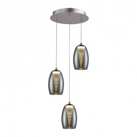 Lampara Led Nebula Cromo 3 Doble Tulipa 5W 584326