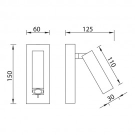 Mantra, Mantra Aplique TARIFA Cuero Lector Led 3W 3000K 6072
