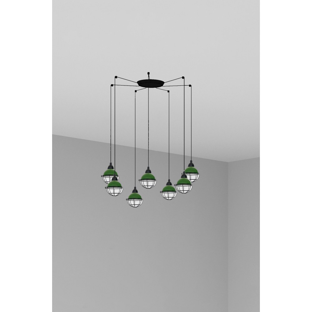 Faro, Faro Claire Colgante Verde E27 15W 7L 62803-7L