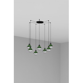 Faro Claire Colgante Verde E27 15W 7L 62803-7L