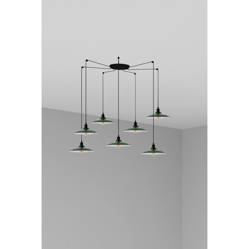 Faro, Faro Lang Colgante Verde E27 7L 62805-7L