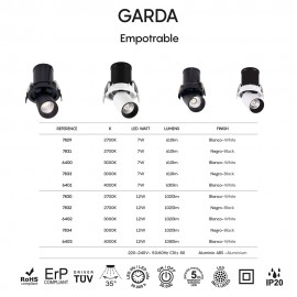 Mantra, Mantra Empotrable LED Garda Blanco Mate - Negro 6403